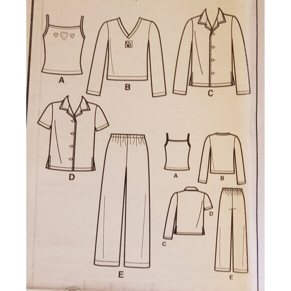 Boys, Girls Pants, Shirts, Top, Tank Top Sewing Pattern Simplicity 3669, Pajamas - Picture 2 of 4